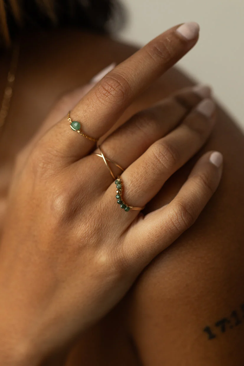 Bague chaînette Stella - Aventurine - Image 3