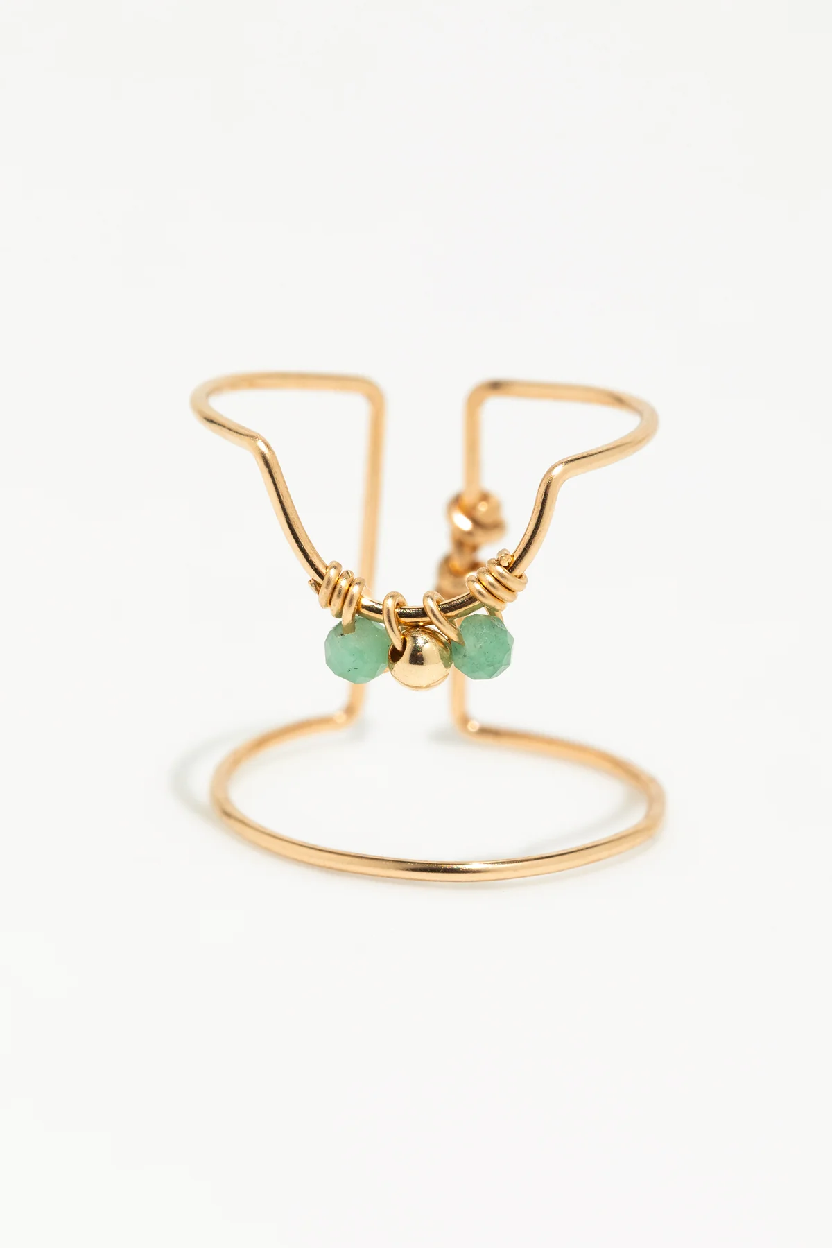 Bague d'ongle Tissage - Émeraude