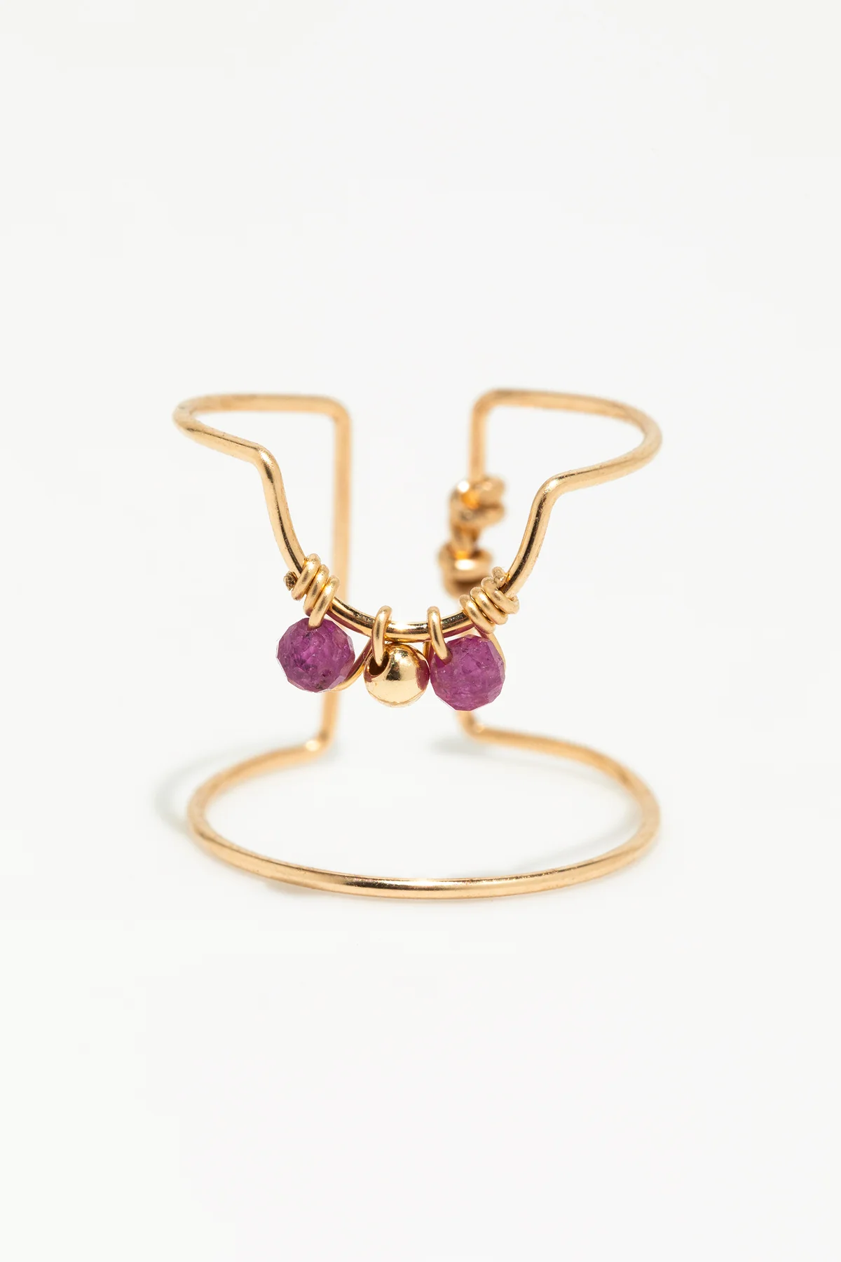 Bague d'ongle Tissage - Rubis