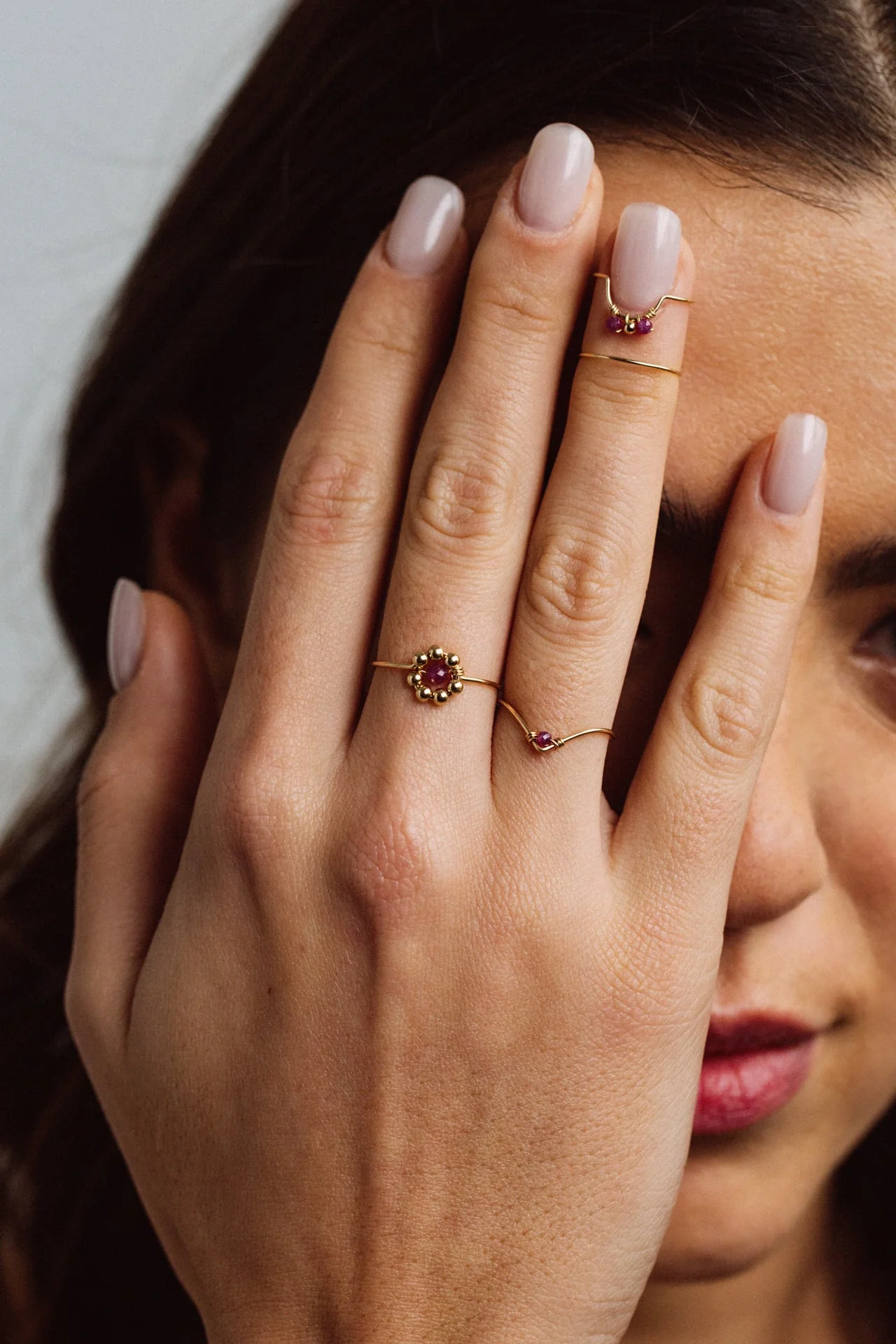 Bague d'ongle Tissage - Rubis - Image 5