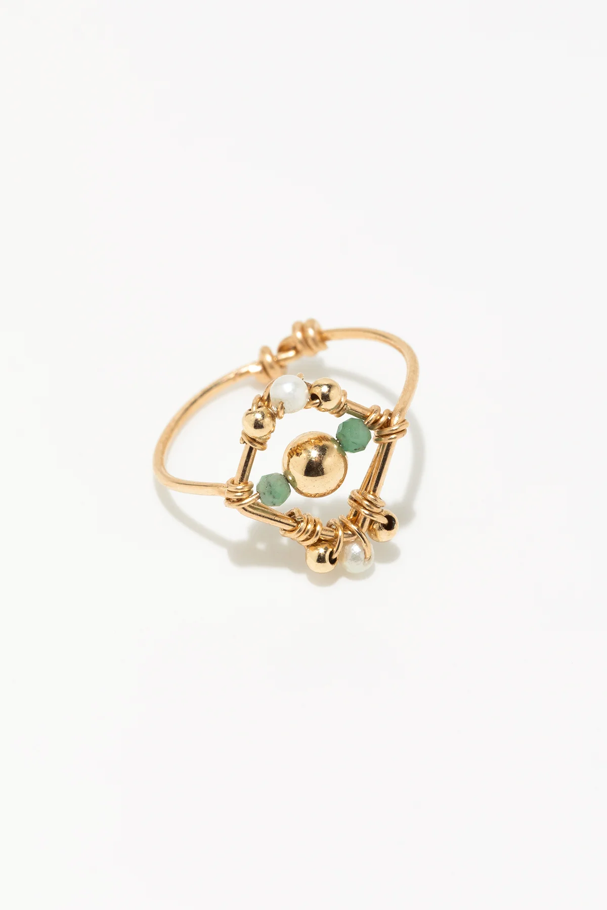 Bague Thalia - Perle de culture et Émeraude