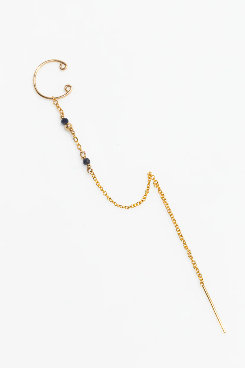 Bijou d'oreille chaînette Céleste - Saphir