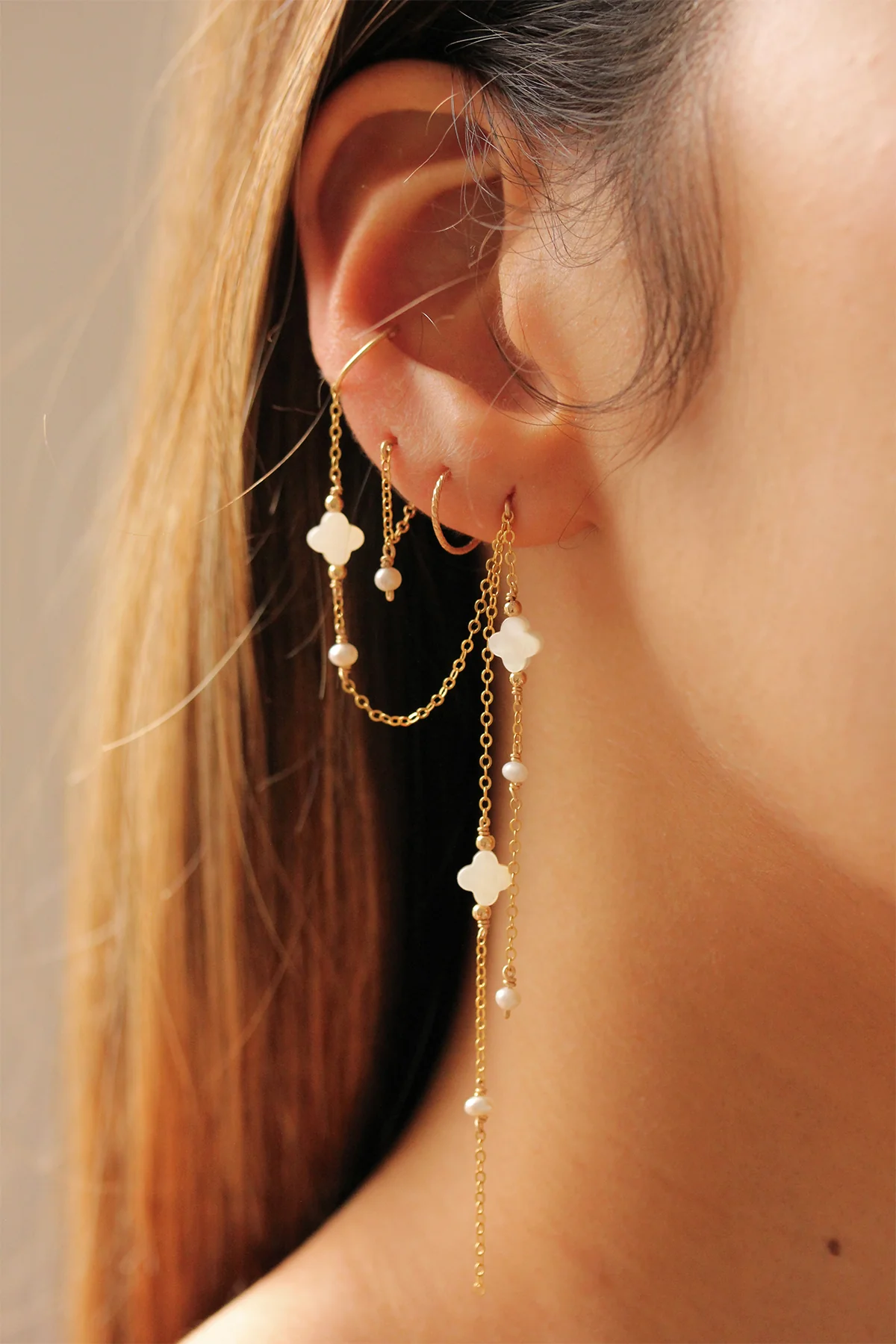 Bijou d'oreille Swan étoile - Nacre - Image 5