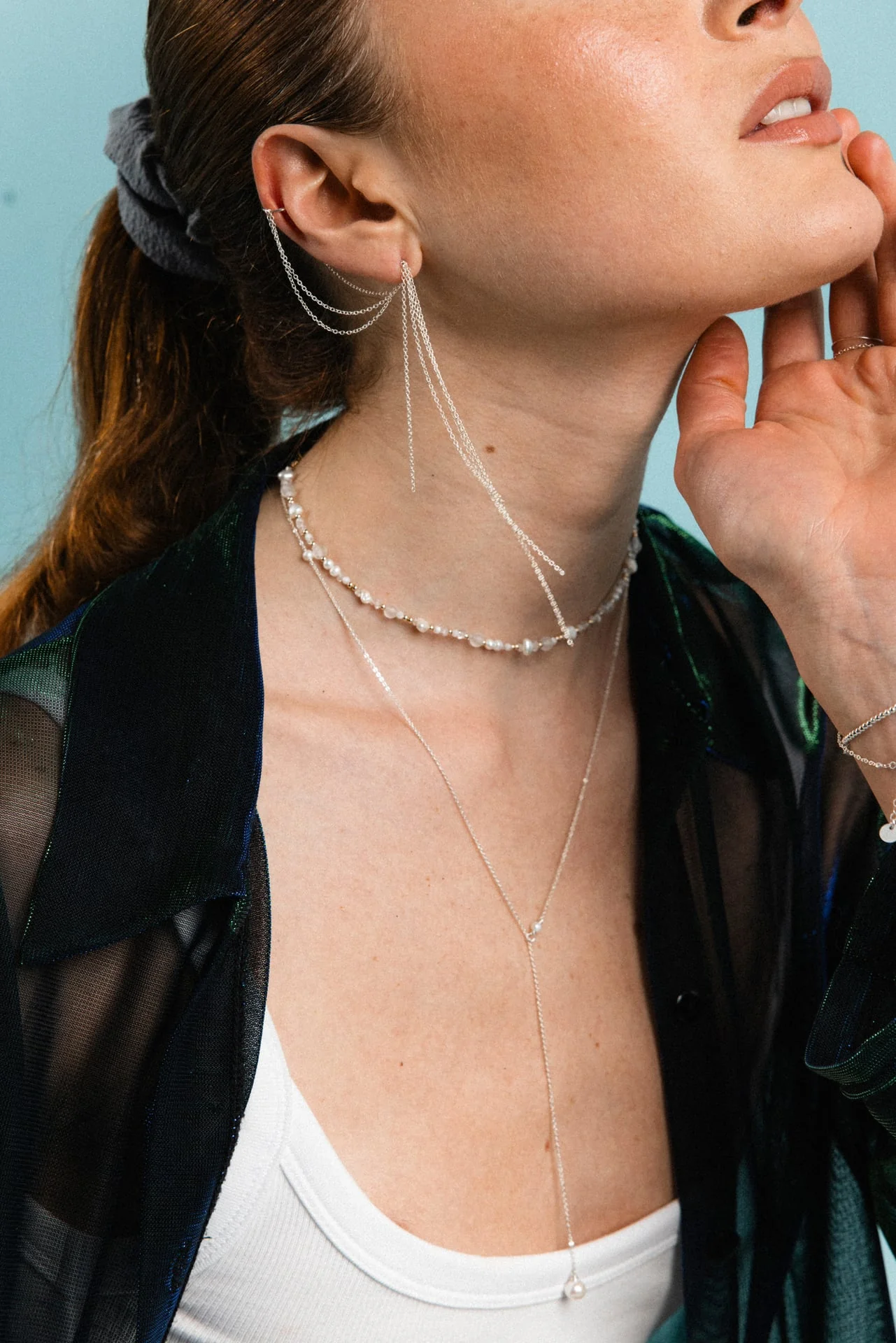Bijou d'oreille triple Chaînes - Argent - Image 3