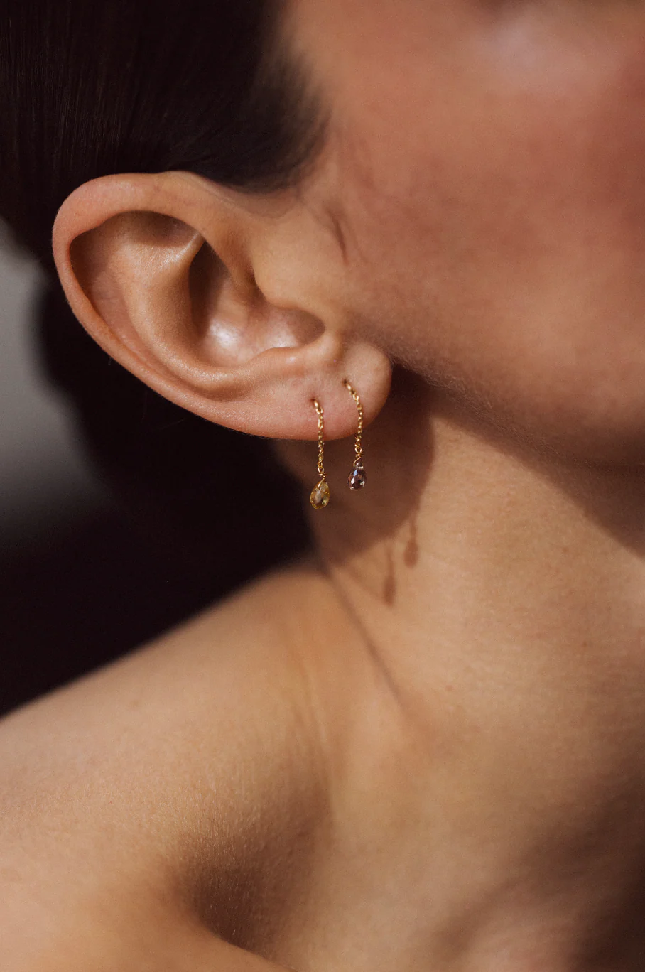 Boucle d'oreille Mia - Or 750‰ - Saphir vert clair - Image 4