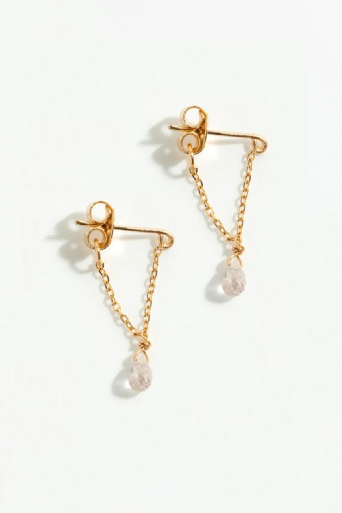 Boucle d'oreille Mia - Or 750‰ - Saphir rose clair - Image 7