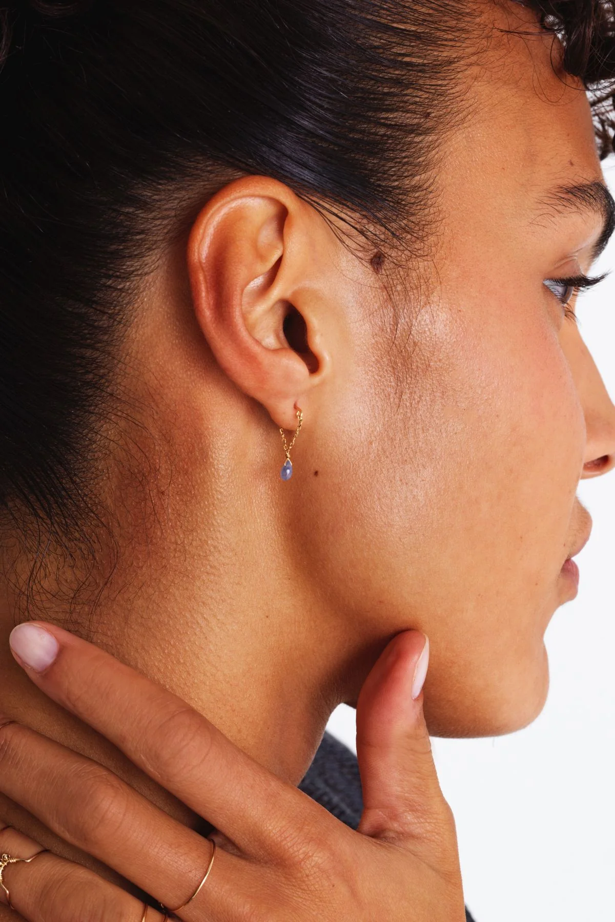 Boucle d'oreille Mia - Or 750‰ - Saphir vert clair - Image 5