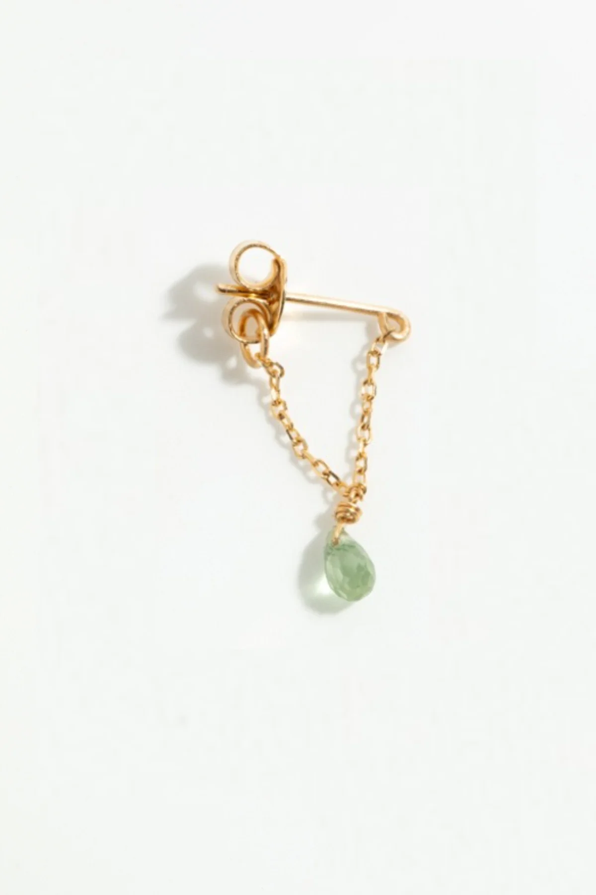Boucle d'oreille Mia - Or 750‰ - Saphir vert clair