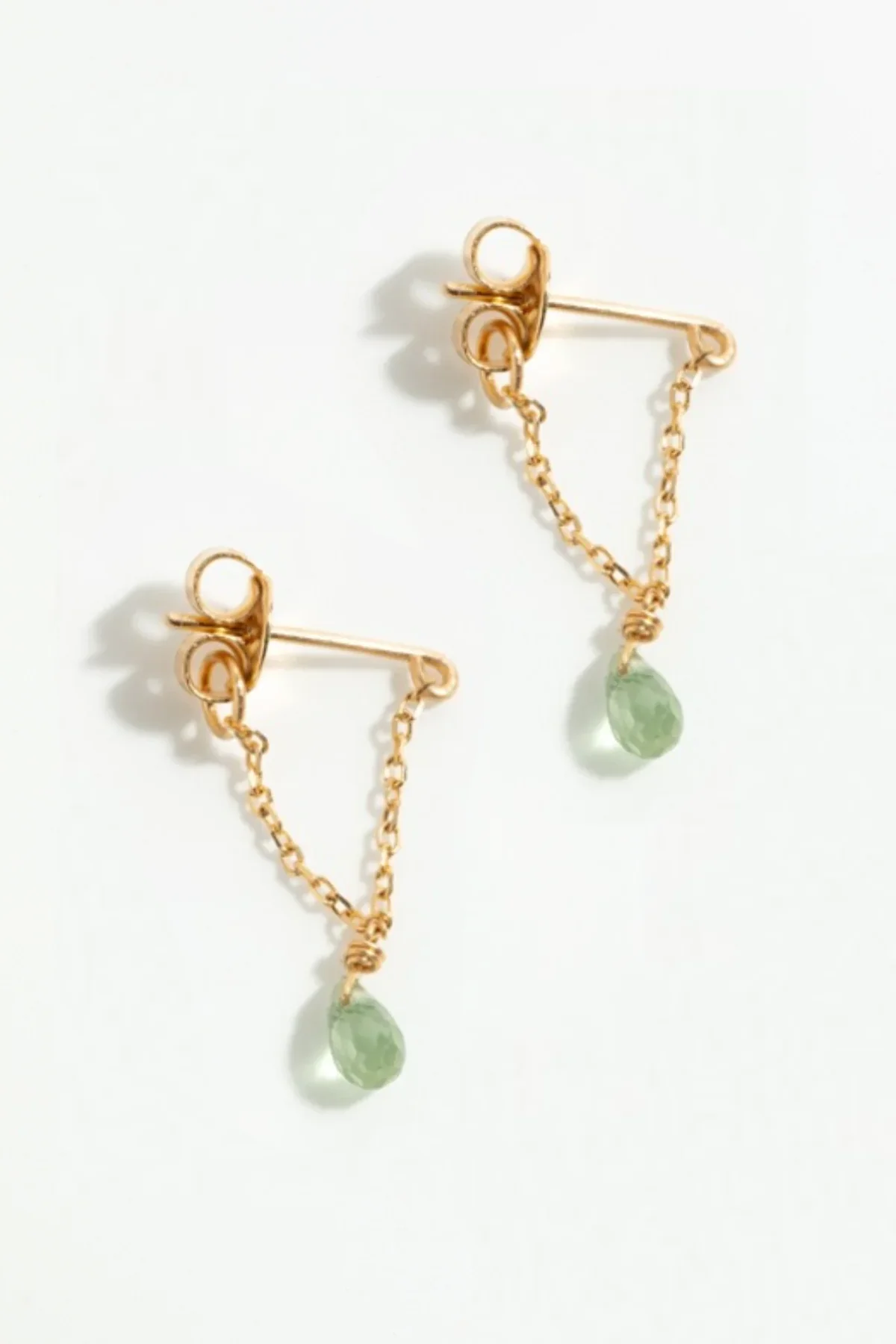 Boucle d'oreille Mia - Or 750‰ - Saphir vert clair - Image 8