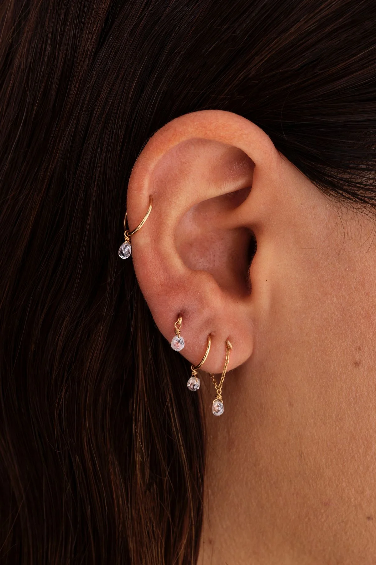 Boucles d'oreilles chaîne Mia essentiel - Or 750‰ Diamant blanc - Image 3