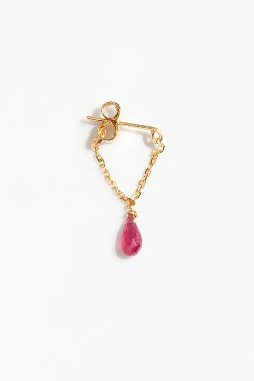 Boucles d'oreilles chaîne Mia essentiel - Or 750‰ Rubis - Image 4