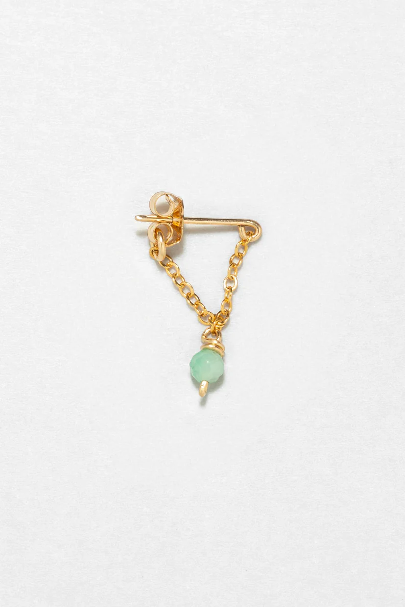 Boucles d'oreilles chaînette Anna - Émeraude - Image 3