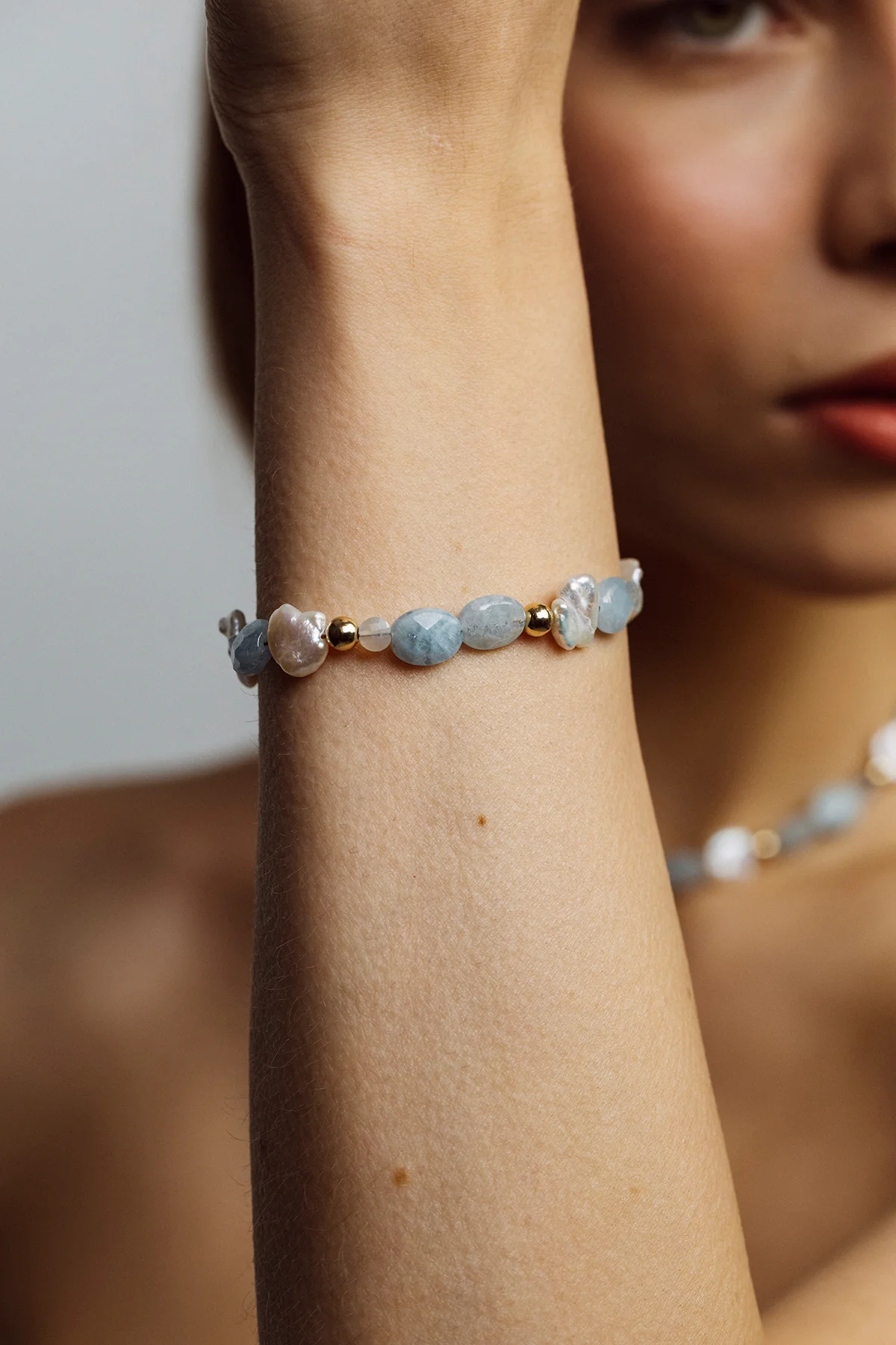 Bracelet Cauri - Aigue marine - Image 2