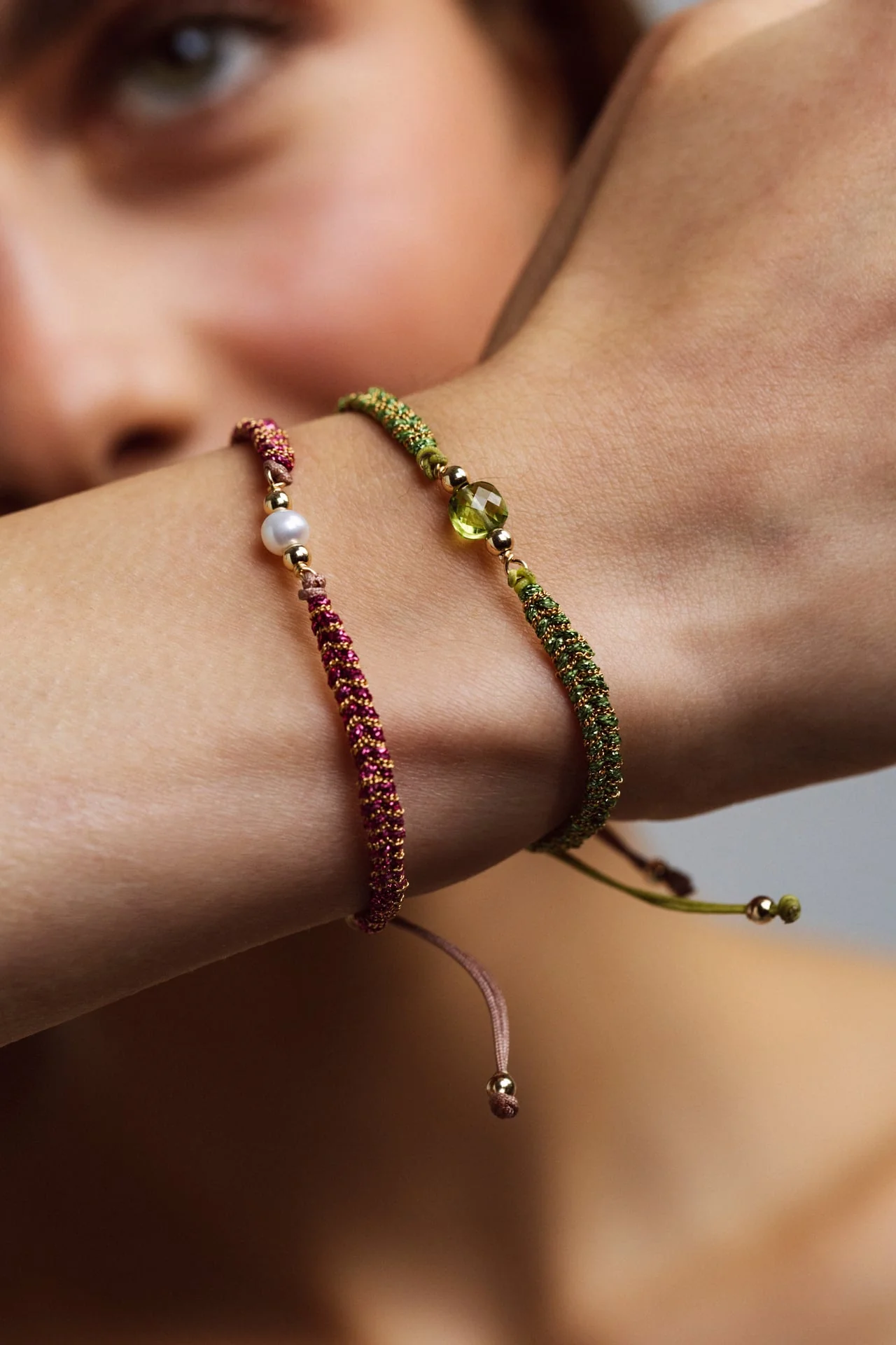 Bracelet cordon Vaiana - Péridot - Image 2