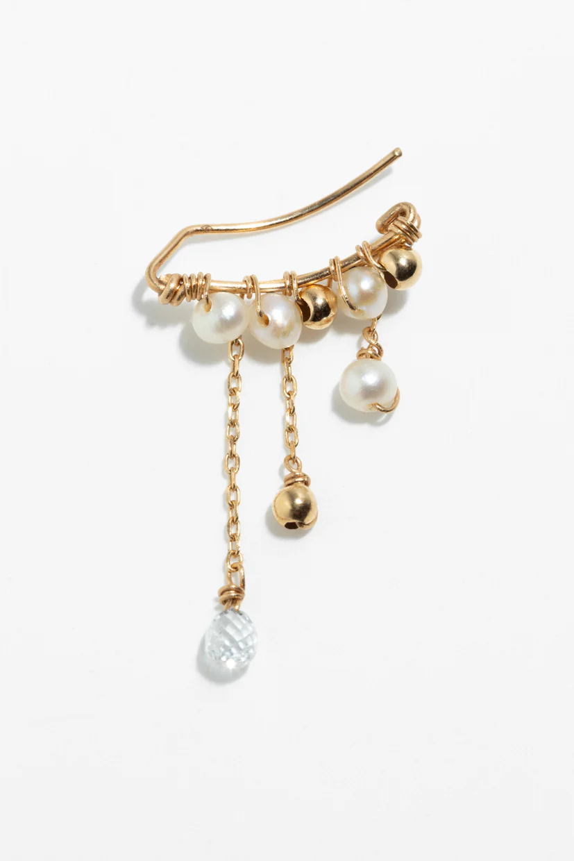 Climber Luna - Or 750‰ - Diamant blanc & perle de culture