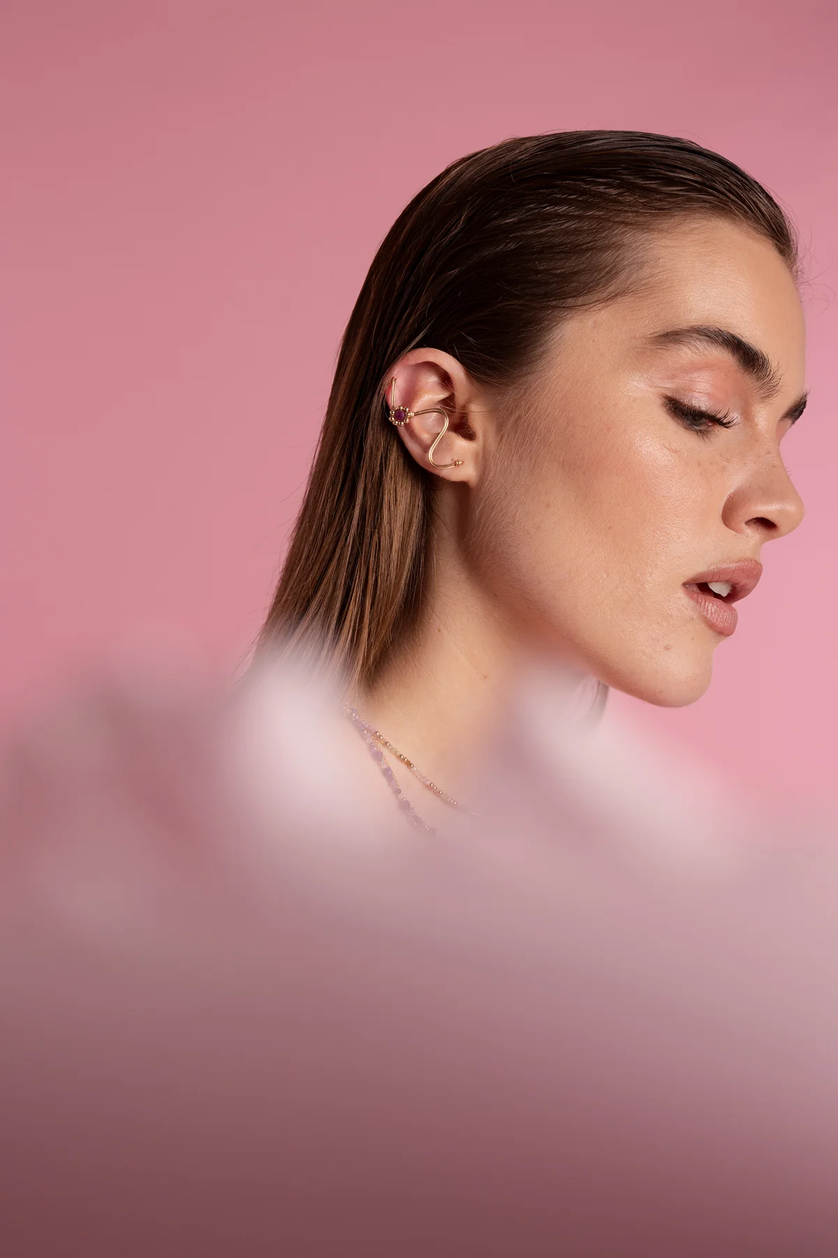 Bijou d'oreille Daisy - Rubis - Image 3