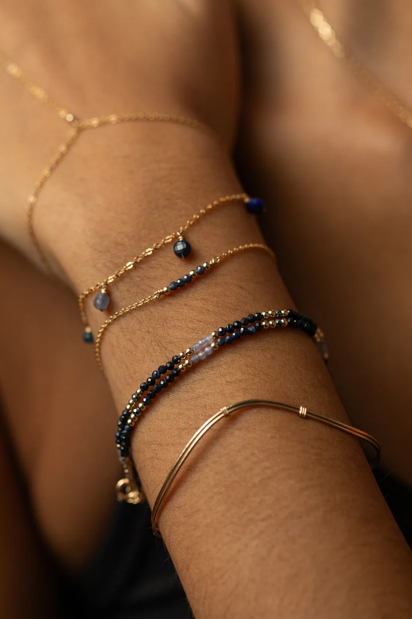 Collier-Bracelet double Queen - Azur - Image 4