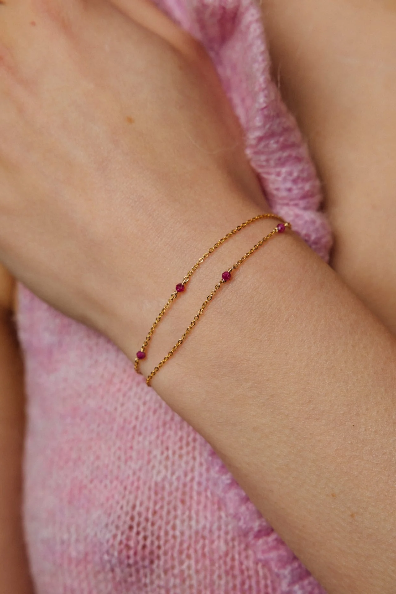 Collier-Bracelet Satellite - Rubis - Image 4