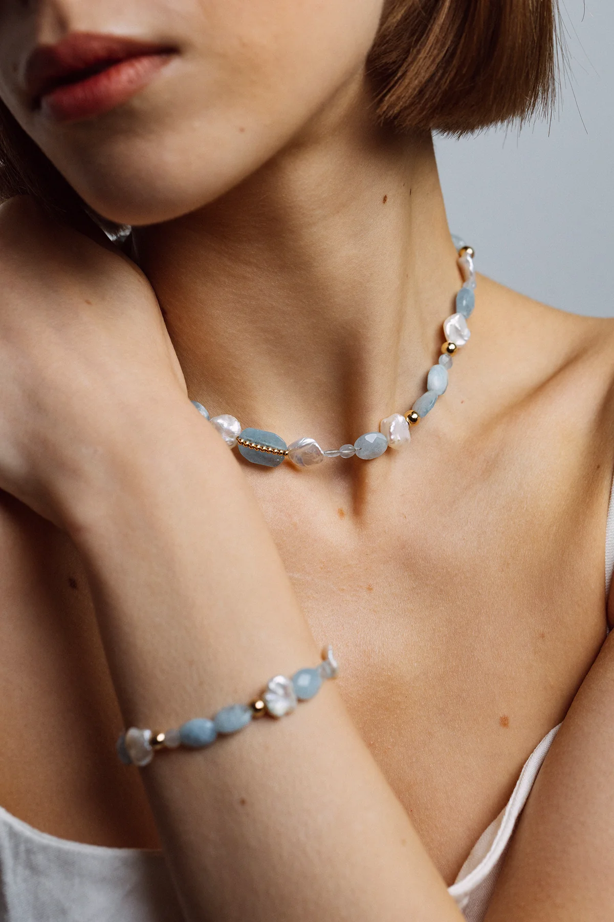 Collier Cauri - Aigue marine - Image 3
