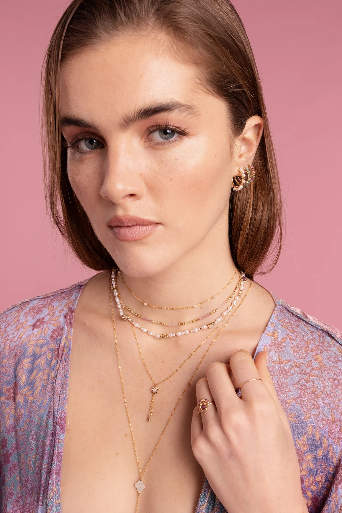 Collier cravate Daisy - Perle de culture - Image 4