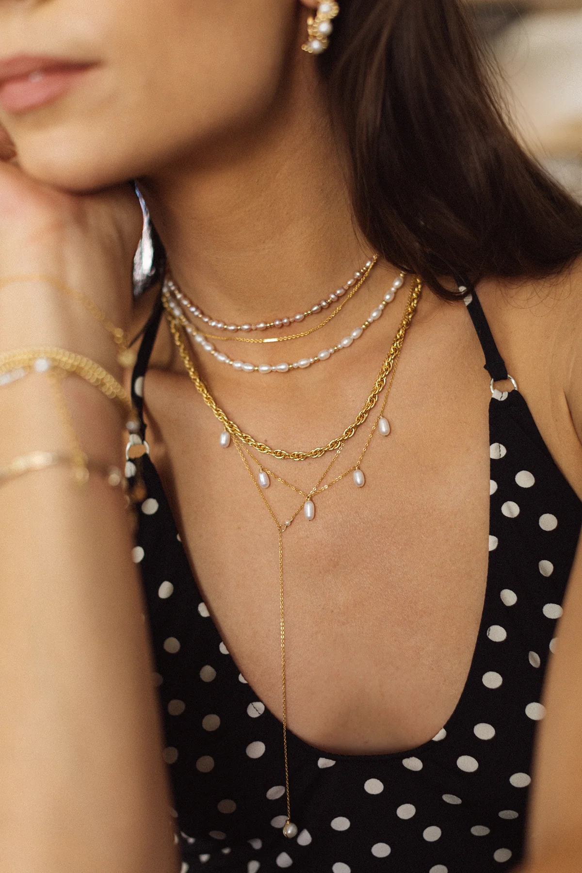 Collier Grain de riz - Perle de culture rose - Image 3