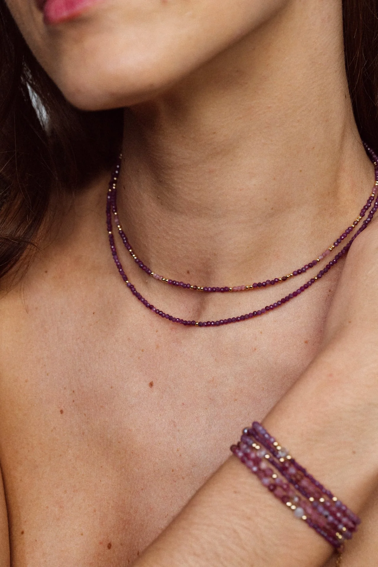 Collier Queen 40cm - Rubis - Image 2