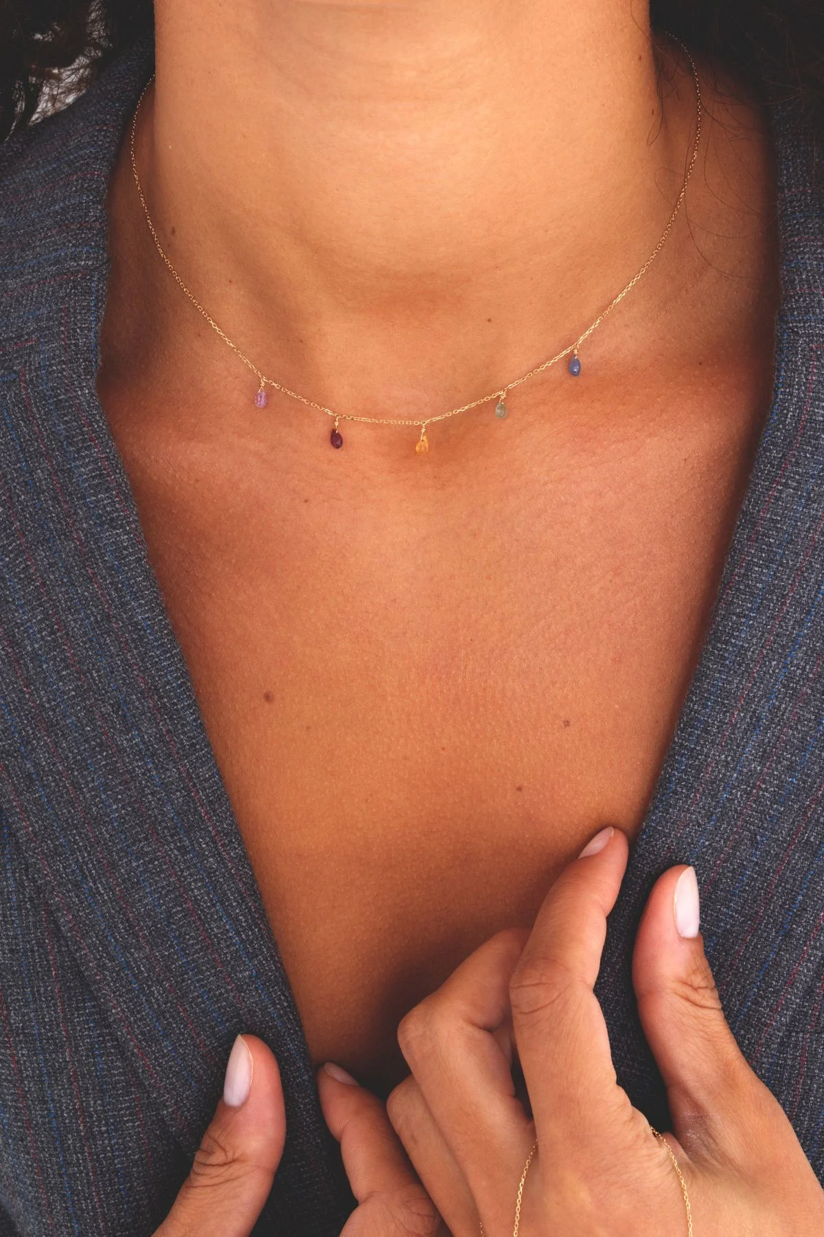 Collier Sofia - Or 750‰ - Saphir multicolore