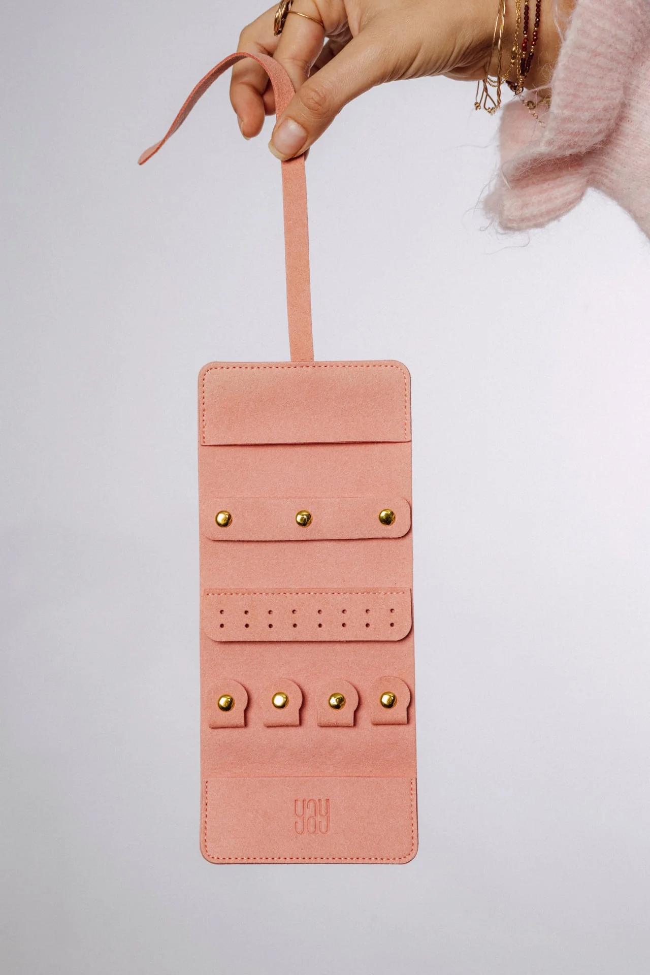 Pochette organisateur à bijoux rose